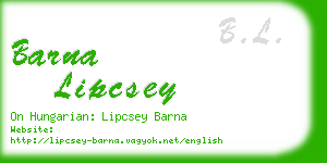barna lipcsey business card